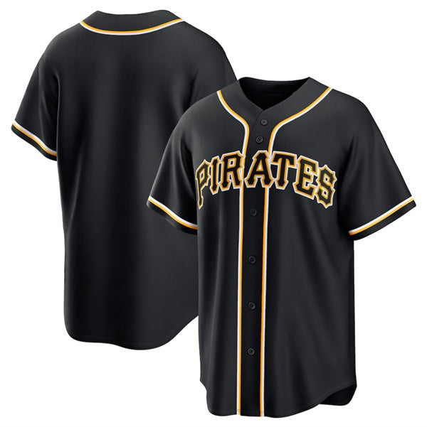 Pittsburgh Pirates Blank Black CONTON Out Stitched Jersey