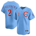 Chicago Cubs #2 Nico Hoerner Player Light Blue CONTON Limited Home Stitched Jerseys