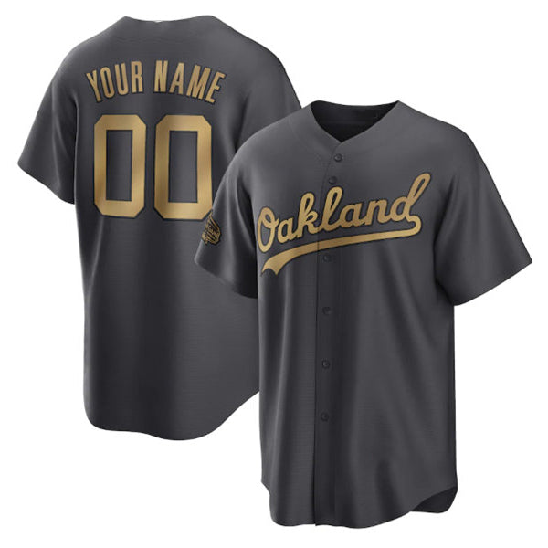 Custom Oakland Athletics Active Player Charcoal CONTON 2022 All-Star Cool Base Stitched Jersey