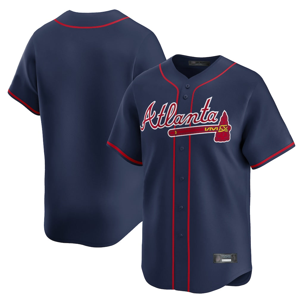 Atlanta Braves Navy CONTON Limited Home Game Blank Player Stitched Jerseys
