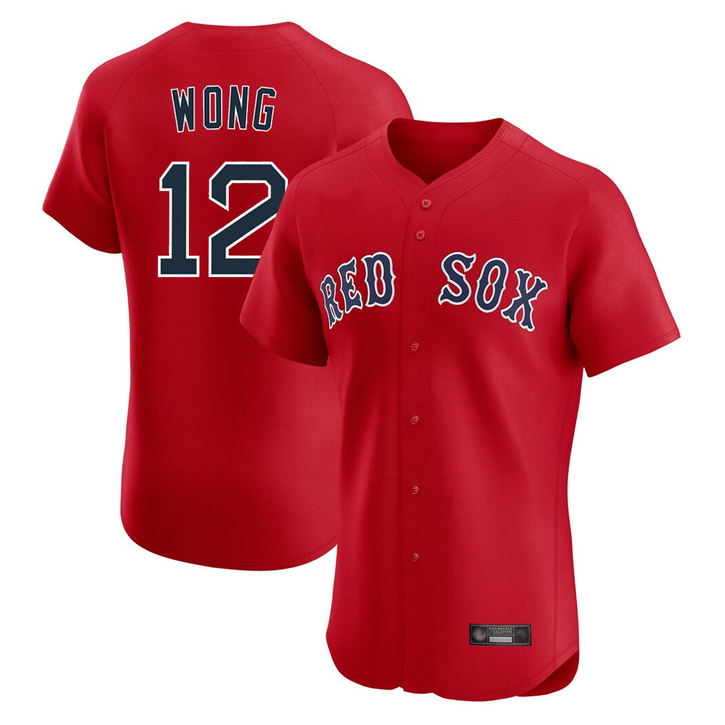 Boston Red Sox #12 Connor Wong Player Red CONTON Limited Elite Home Game Stitched Jerseys1