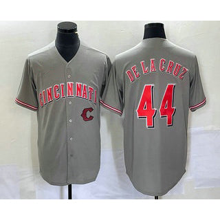 Cincinnati Reds #44 Elly De La Cruz Grey CONTON Cool Base Stitched Jersey