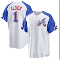 Atlanta Braves #1 Ozzie Albies White CONTON 2023 City Connect Cool Base Stitched Jersey