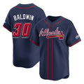 Atlanta Braves #30 Drake Baldwin Player Navy CONTON 2025 Speedway Classic Home Game Stitched Jerseys