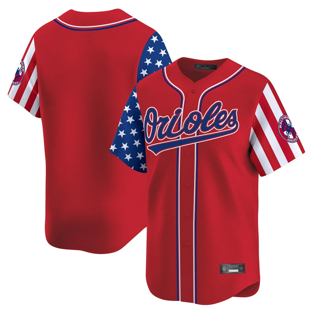 Baltimore Orioles Red CONTON Independence Day Vapor Premier Limited Home Game Blank Player Stitched Jerseys