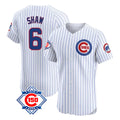 Chicago Cubs #6 Matt Shaw Player White CONTON 150th Anniversary Limited Elite Home Game Stitched Jerseys