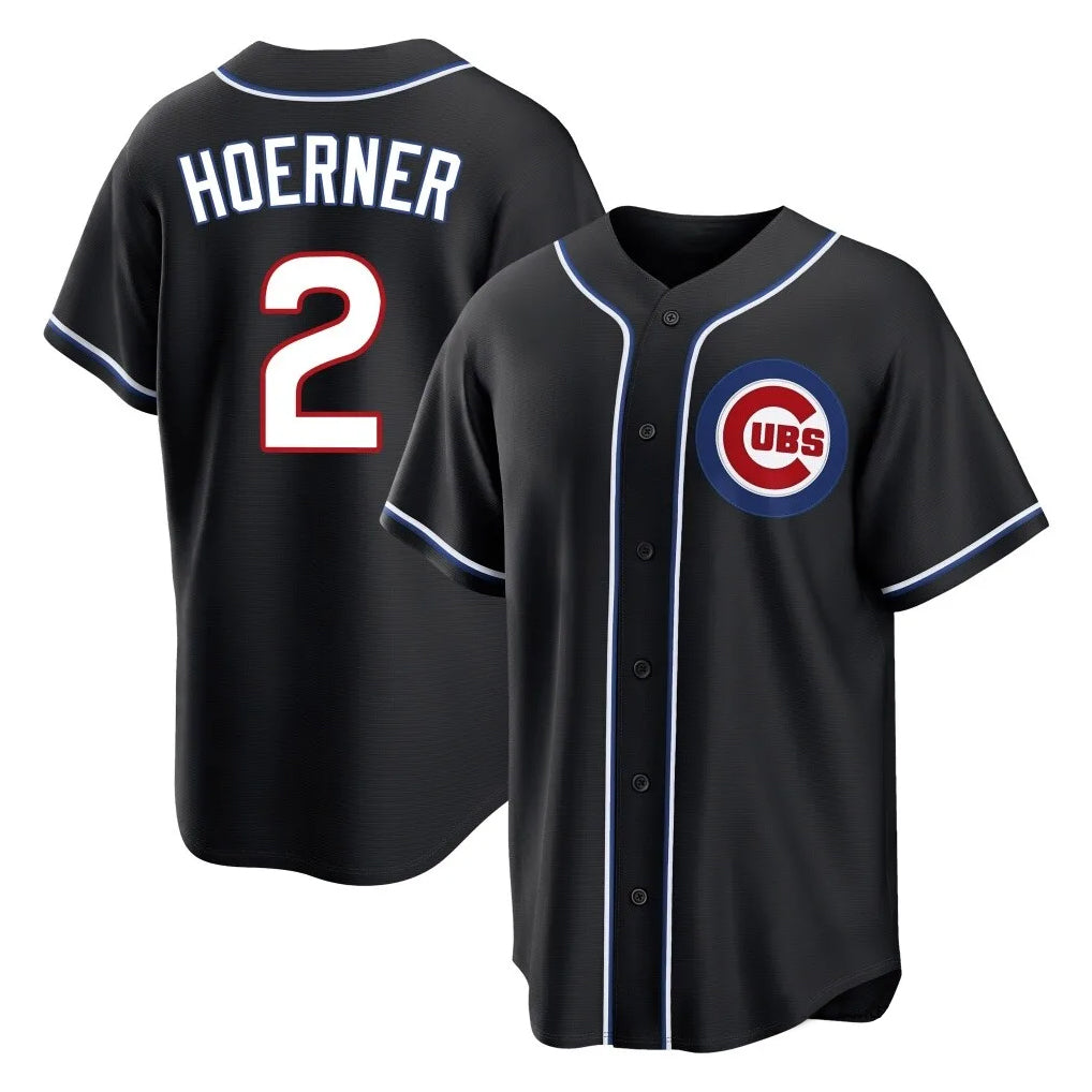 Chicago Cubs #2 Nico Hoerner Player Black CONTON Fashion Out Game Stitched Jerseys