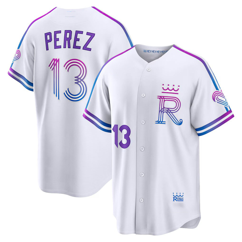 Kansas City Royals #13 Salvador Perez White CONTON 2026 City Connect Stadium Jersey