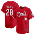 Cincinnati Reds #28 Eugenio Su¨¢rez Player Red CONTON Home Limited Stitched Jerseys
