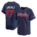 Atlanta Braves #77 Joe Jimenez Player Navy CONTON 2025 Speedway Classic Home Game Stitched Jerseys