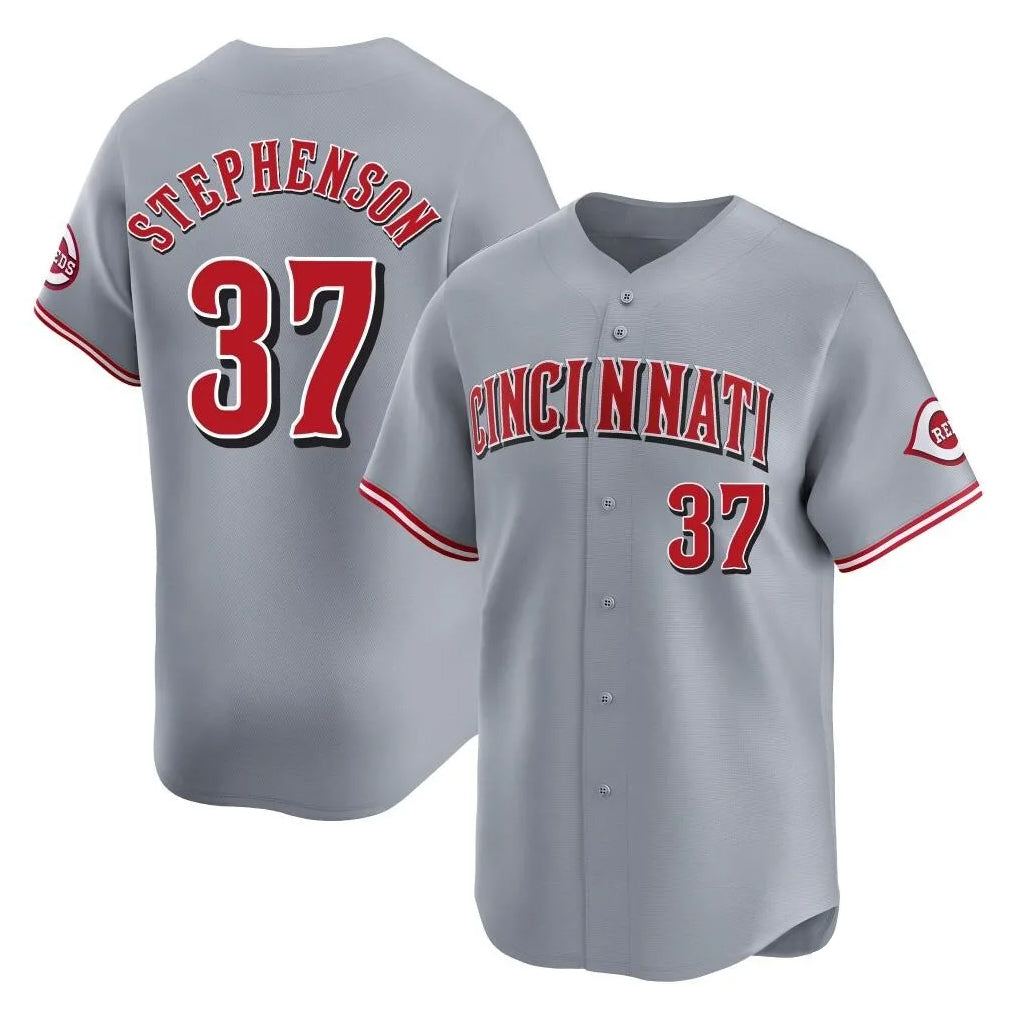 Cincinnati Reds #37 Tyler Stephenson Player Gray CONTON Home Limited Stitched Jerseys