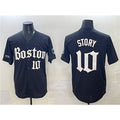 Boston Red Sox #10 Trevor Story Black CONTON Gothic Vapor Limited Stitched Jersey