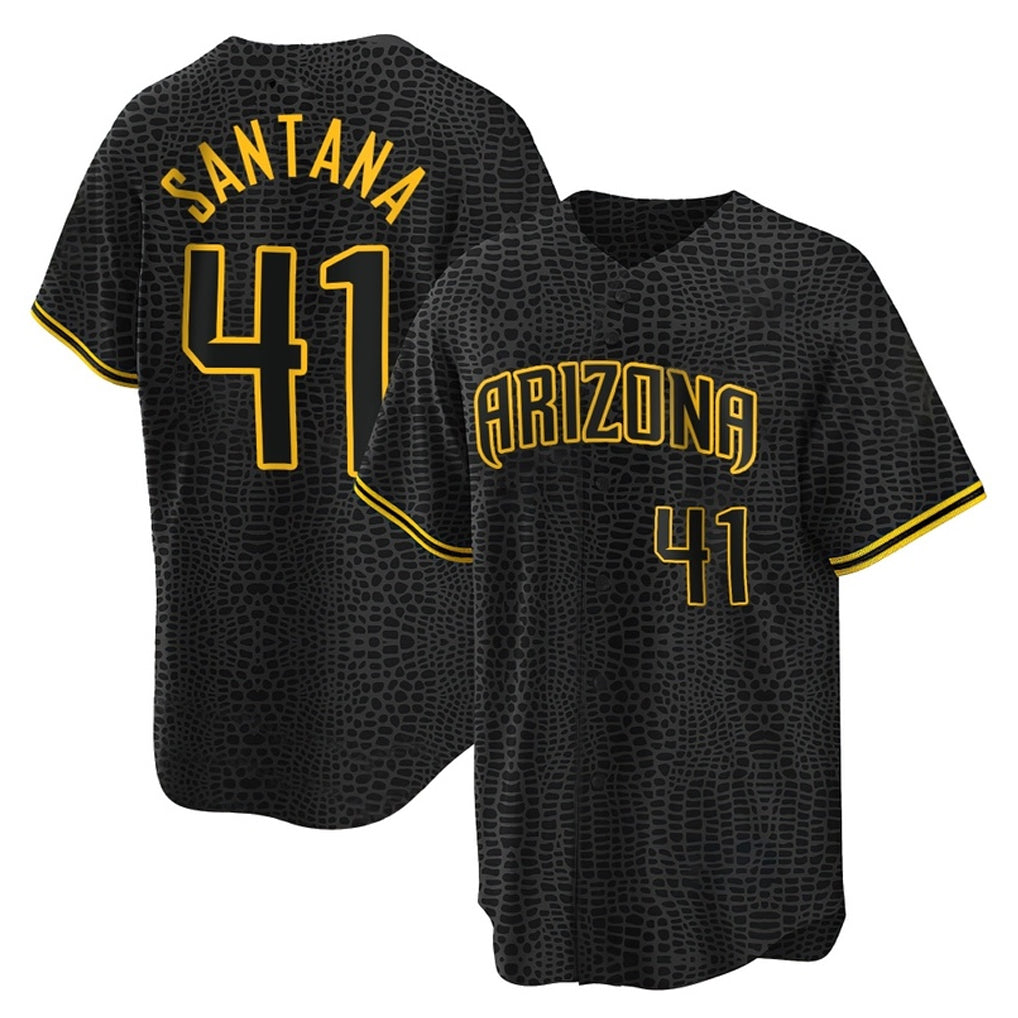 Arizona Diamondbacks #41 Carlos Santana Player Black CONTON Snake Skin City Home Game Stitched Jerseys