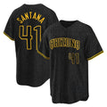 Arizona Diamondbacks #41 Carlos Santana Player Black CONTON Snake Skin City Home Game Stitched Jerseys