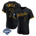 Los Angeles Dodgers #7 Blake Snell Player Black CONTON Snake Skin City Limited Elite World Series Meet Home Stitched Jerseys