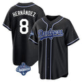 Los Angeles Dodgers #8 Enrique Hern¨¢ndez Player Black CONTON World Series Meet Carbon Limited Home Stitched Jerseys