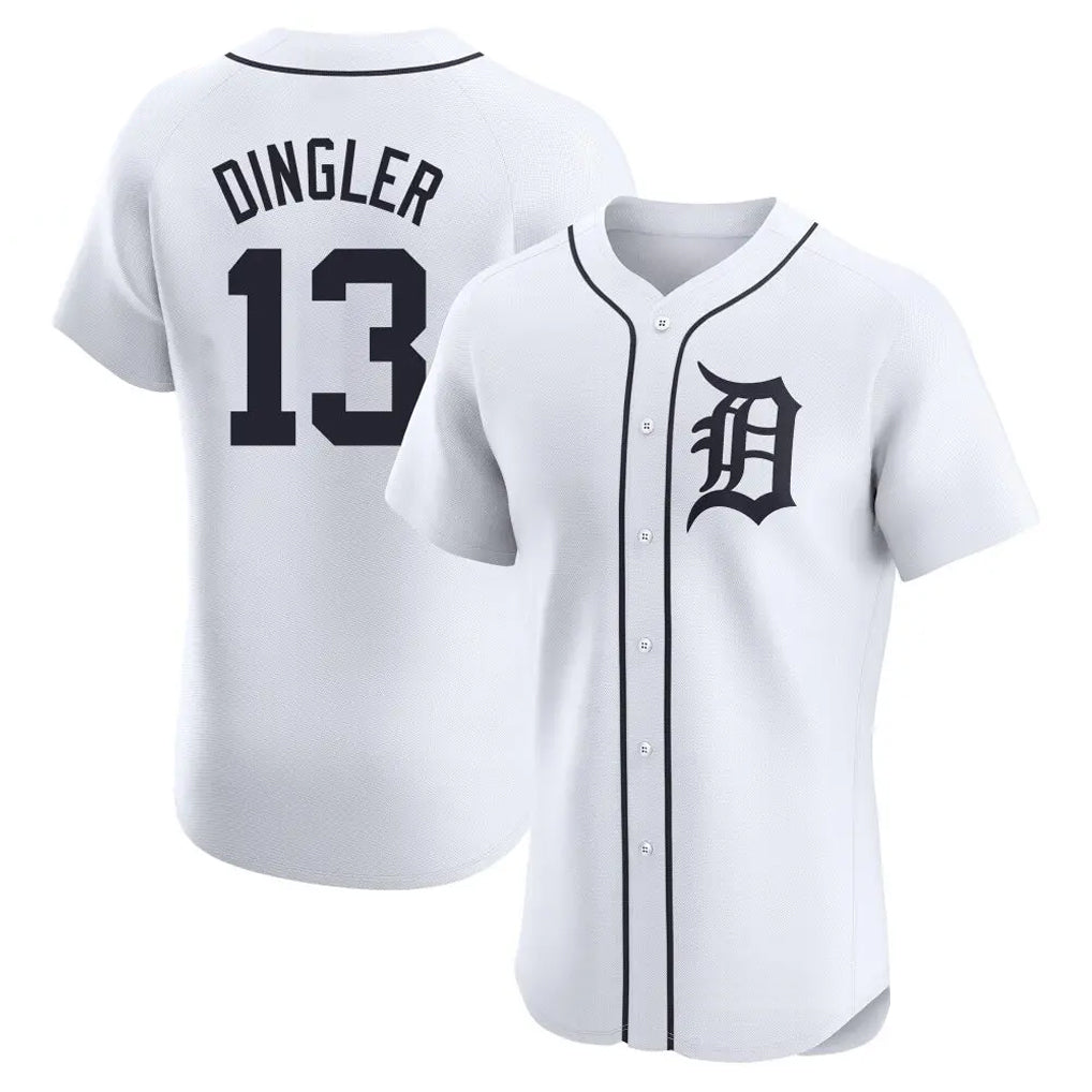 Detroit Tigers #13 Dillon Dingler Player White CONTON Limited Elite Home Stitched Jerseys