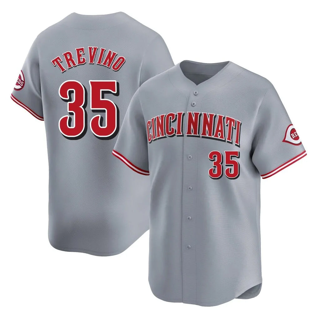 Cincinnati Reds #35 Jose Trevino Player Gray CONTON Home Limited Stitched Jerseys