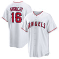 Los Angeles Angels #16 Yusei Kikuchi White CONTON Home Replica Jersey