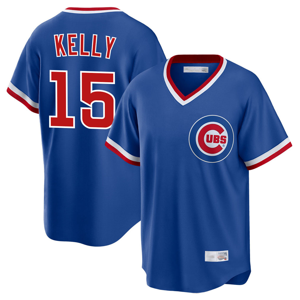 Chicago Cubs #15 Carson Kelly Player Royal CONTON T-shirt Cooperstown Collection Limited Stitched Jerseys