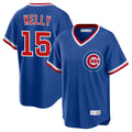 Chicago Cubs #15 Carson Kelly Player Royal CONTON T-shirt Cooperstown Collection Limited Stitched Jerseys