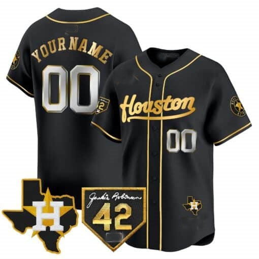 Custom Houston Astros 2024 Jackie Robinson Patch Vapor Premier Limited Jersey ¨C All Stitched-Black CONTON