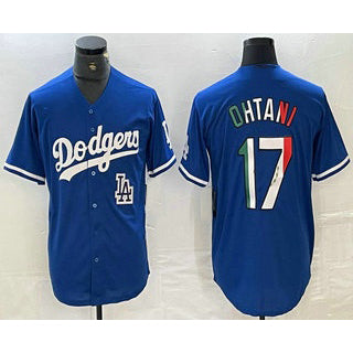 Los Angeles Dodgers #17 Shohei Ohtani Mexico Blue CONTON Cool Base Stitched Jersey 2