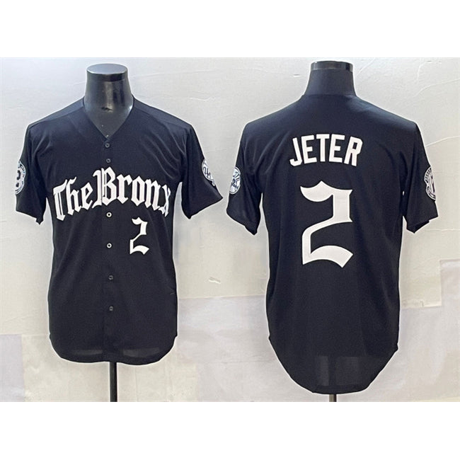 New York Yankees #2 Derek Jeter Black CONTON 'Gothic Legacy Edition' Vapor Premier Limited Stitched Jersey