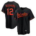 Baltimore Orioles #12 Dylan Beavers Player Black CONTON Home Game Stitched Jerseys