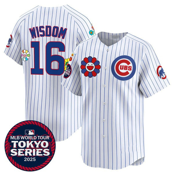 Chicago Cubs #16 Patrick Wisdom White CONTON 2025 Tokyo Series Limited Stitched Jersey