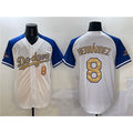 Los Angeles Dodgers #8 Enrique Hernandez White Royal Gold CONTON 2024 World Series Champions Vapor Limited Stitched Jersey