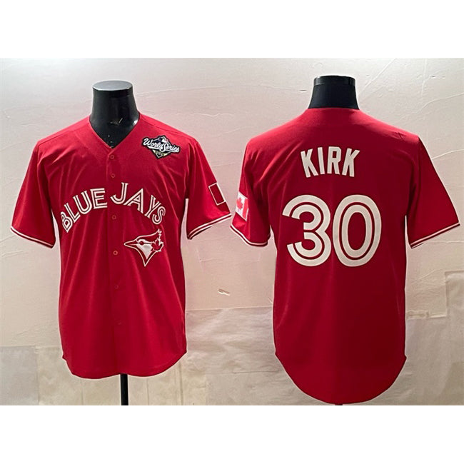 Toronto Blue Jays #30 Alejandro Kirk Red CONTON 2025 World Series Cool Base Stitched Jersey