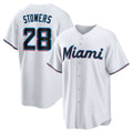 Miami Marlins #28 Kyle Stowers White CONTON Home Replica Jersey