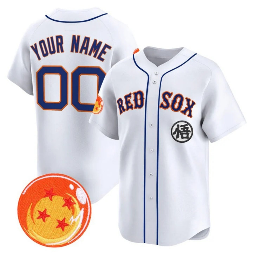 Custom Boston Red Sox x Dragon Ball White CONTON Vapor Premier Limited Jersey - All Stitched