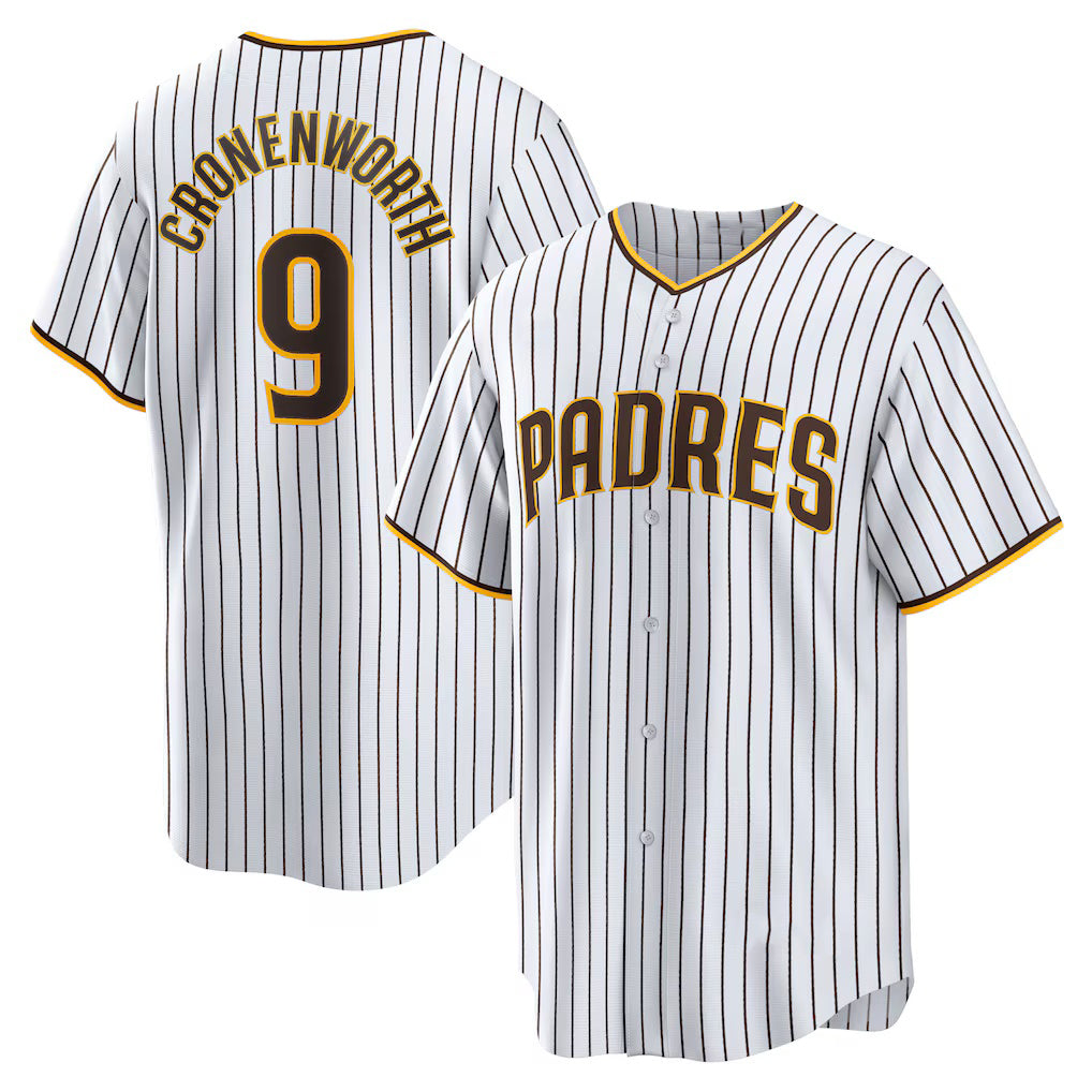 San Diego Padres #9 Jake Cronenworth White CONTON Home Replica Jersey
