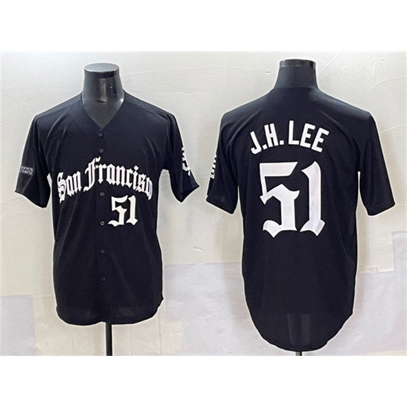 San Francisco Giants #51 Jung Hoo Lee Black CONTON 'Gothic Fog Edition' Vapor Premier Limited Stitched Jersey
