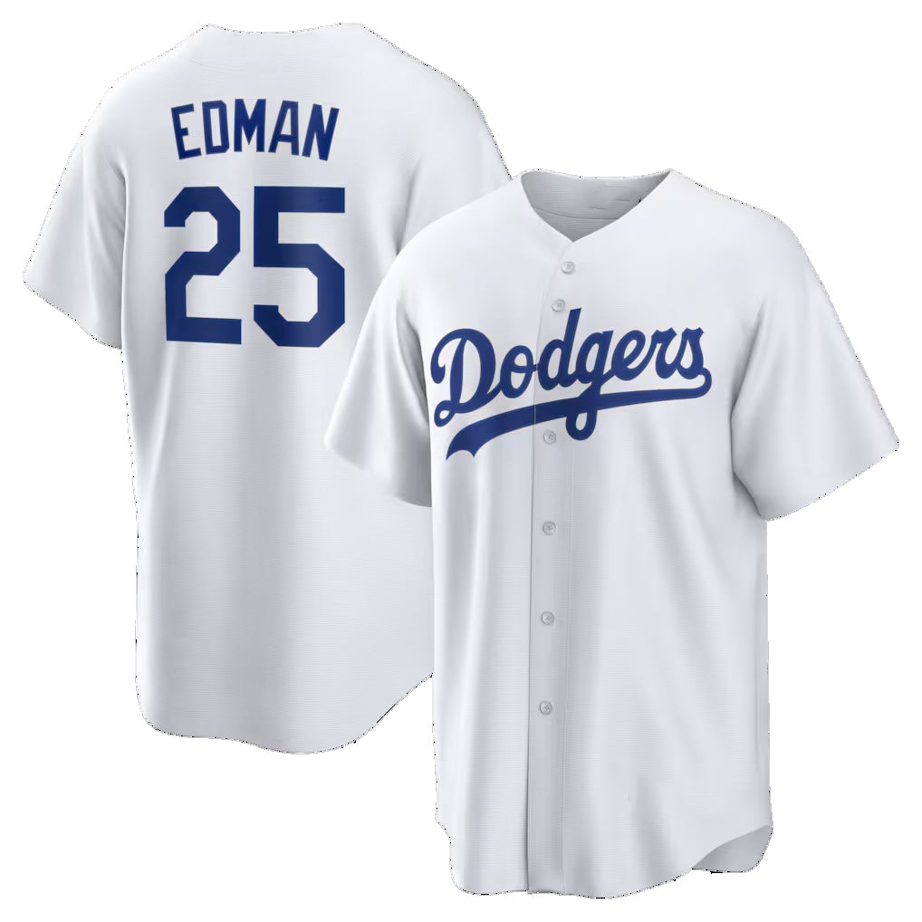 Los Angeles Dodgers #25 Tommy Edman White CONTON Home Replica Jersey