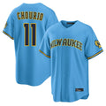 Milwaukee Brewers #11 Jackson Chourio Player Light Blue CONTON Road Stadium Game Stitched Jerseys