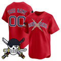 Custom Boston Red Sox x One Piece Red CONTON Zoro Patch Vapor Premier Limited Jersey - Stitched