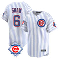 Chicago Cubs #6 Matt Shaw Player White CONTON 150th Anniversary Limited Home Game Stitched Jerseys