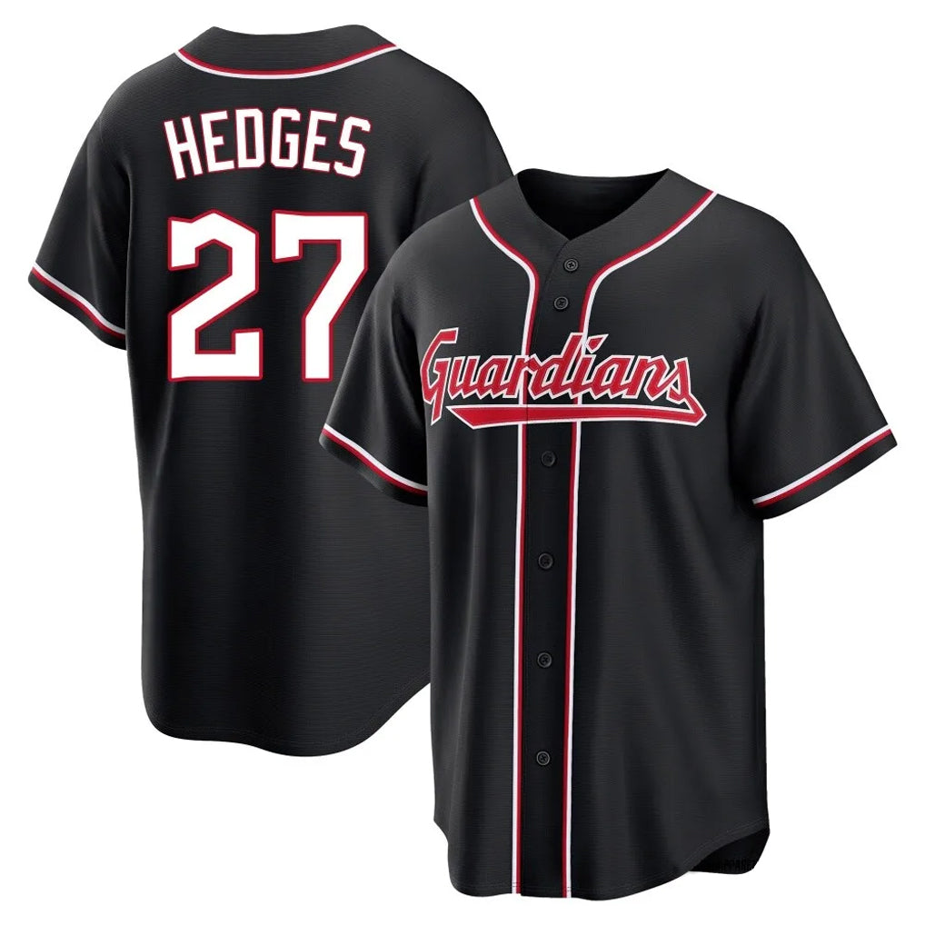Cleveland Guardians #27 Austin Hedges Player Black CONTON Fashion Out Home Game Stitched Jerseys