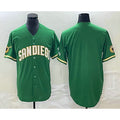 San Diego Padres Blank Green CONTON Cool Base Stitched Jersey