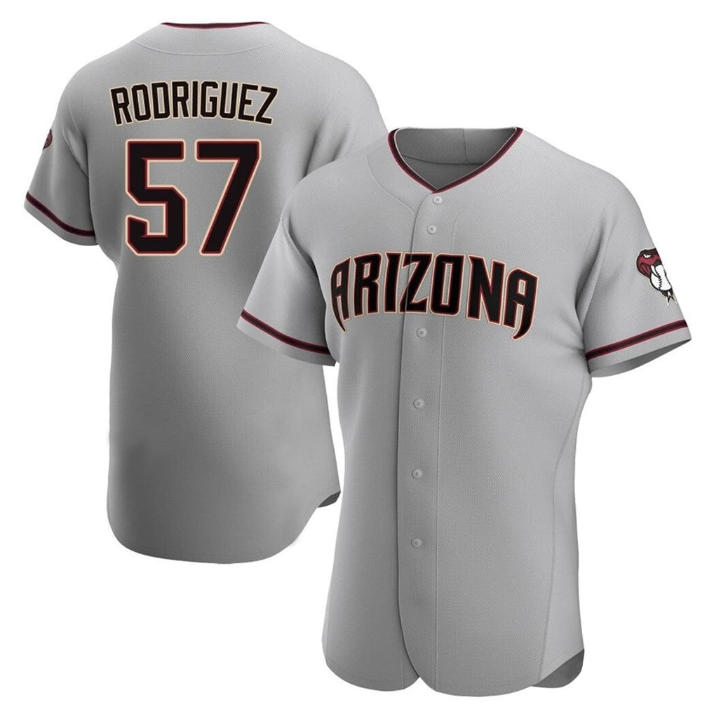 Arizona Diamondbacks #57 Eduardo Rodriguez Player Gray CONTON Road Limited Elite Home Game Stitched Jerseys