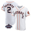 Houston Astros #2 Alex Bregman White CONTON 2022 World Series Champions Flex Base Stitched Jersey