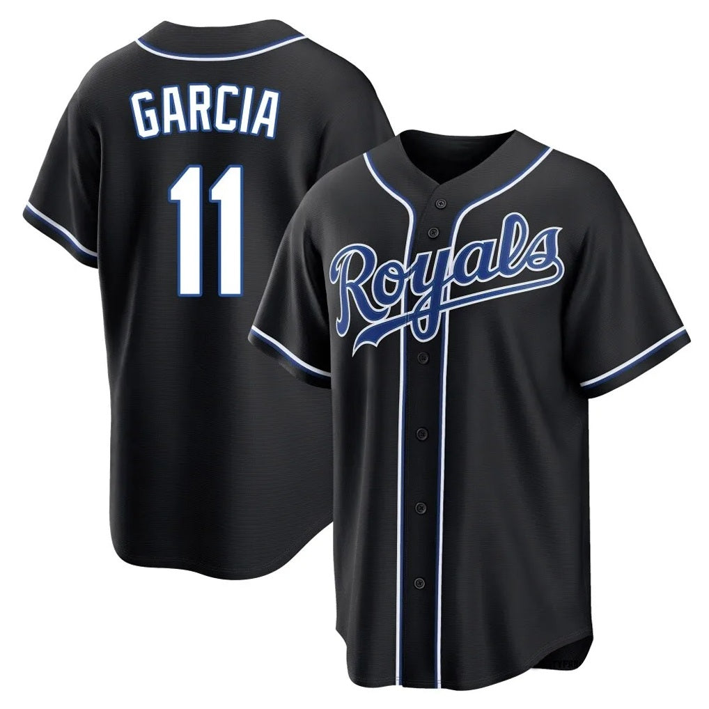 Kansas City Royals #11 Maikel Garcia Player Black CONTON Carbon Fashion Home Game Stitched Jerseys