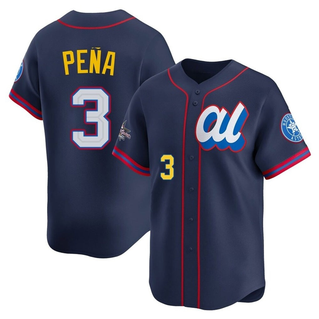 Houston Astros #3 Jeremy Pena Player Navy CONTON American League All-Star Game Limited Stitched Jerseys
