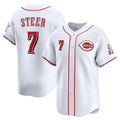 Cincinnati Reds #7 Spencer Steer White CONTON Home Limited Player Jersey