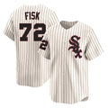 Chicago White Sox #72 Carlton Fisk Player Cream CONTON Cooperstown Collection Limited Home Stitched Jerseys