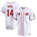 Cincinnati Reds #14 Pete Rose Player White CONTON Home Limited Stitched Jerseys