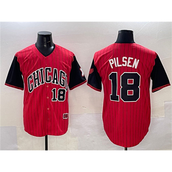 Chicago White Sox #18 Pilsen Red Black CONTON 2025 City Connect Limited Stitched Jersey